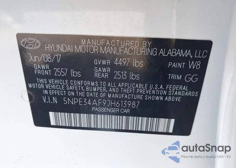 2018 Hyundai Sonata Sel from USA, damaged, VIN 5NPE34AF9JH613987